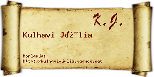 Kulhavi Júlia névjegykártya