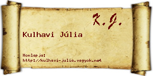 Kulhavi Júlia névjegykártya